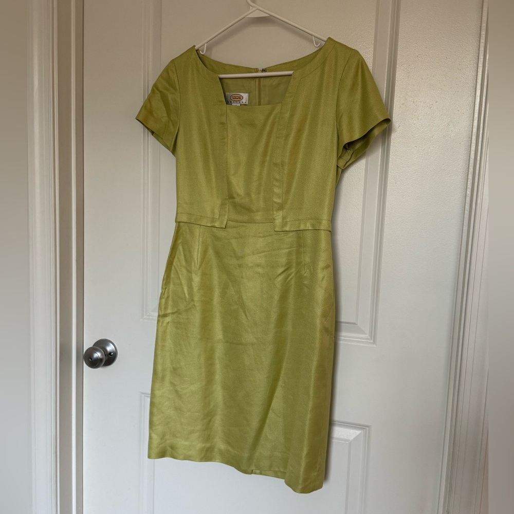 Wool & Silk Talbots Petite Shift Dress - Pistachio Light Green